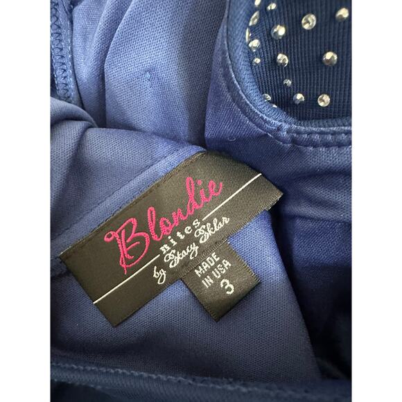 Blondie Nites‎ by Stacy sklar navy prom halter dress size 3 y2k 2000s vintage - Picture 4 of 6